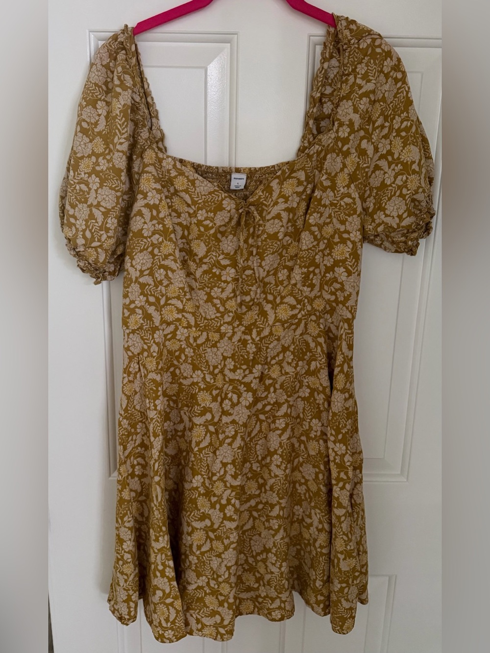Old Navy Mustard and Cream Floral Dress